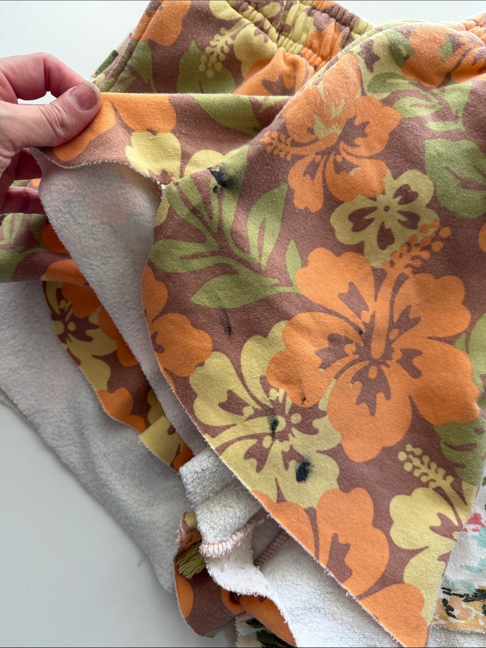 LC Lauren Conrad Tropical Print Lounge Shorts - Peach & Cream - Picture 8 of 8